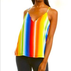 Socialite (XL) Rainbow Scalloped Camisole NWOT